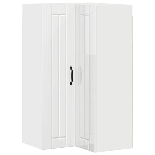 vidaXL Wall Corner Cabinet LUCCA High Gloss White 57 x 57 x 100 cm