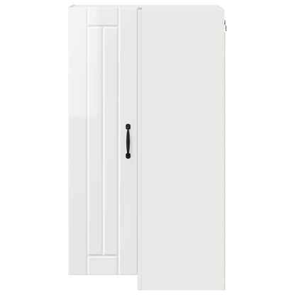 vidaXL Wall Corner Cabinet LUCCA High Gloss White 57 x 57 x 100 cm