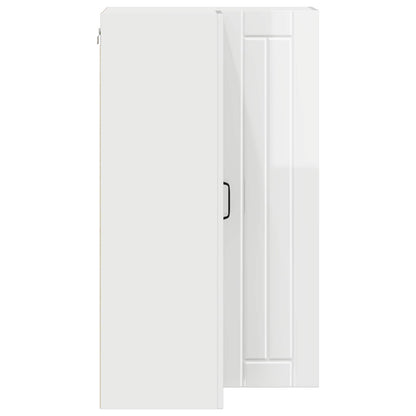 vidaXL Wall Corner Cabinet LUCCA High Gloss White 57 x 57 x 100 cm