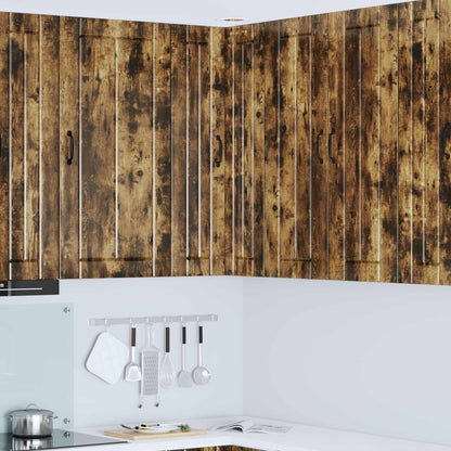 vidaXL Wall Corner Cabinet LUCCA Smoked Oak 57 x 57 x 100 cm