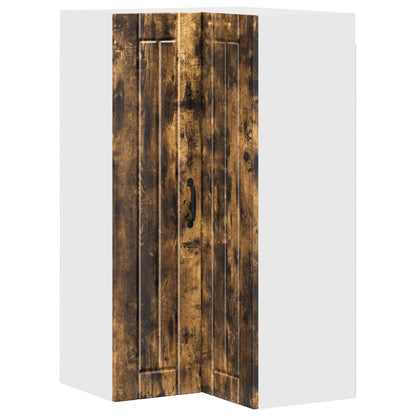 vidaXL Wall Corner Cabinet LUCCA Smoked Oak 57 x 57 x 100 cm