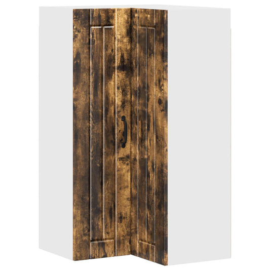 vidaXL Wall Corner Cabinet LUCCA Smoked Oak 57 x 57 x 100 cm