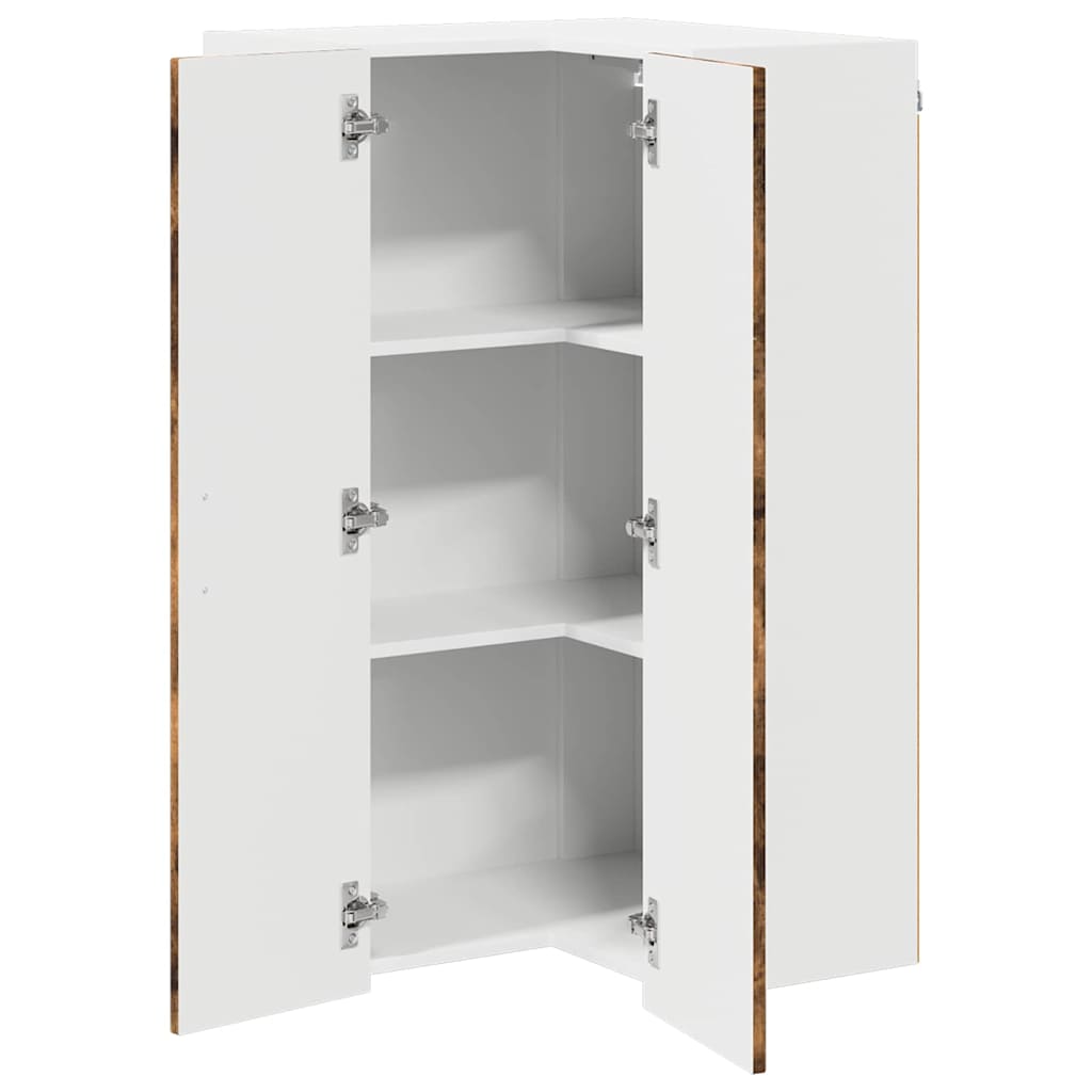 vidaXL Wall Corner Cabinet LUCCA Smoked Oak 57 x 57 x 100 cm