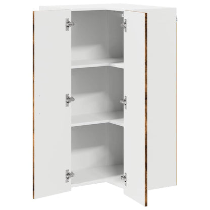 vidaXL Wall Corner Cabinet LUCCA Smoked Oak 57 x 57 x 100 cm