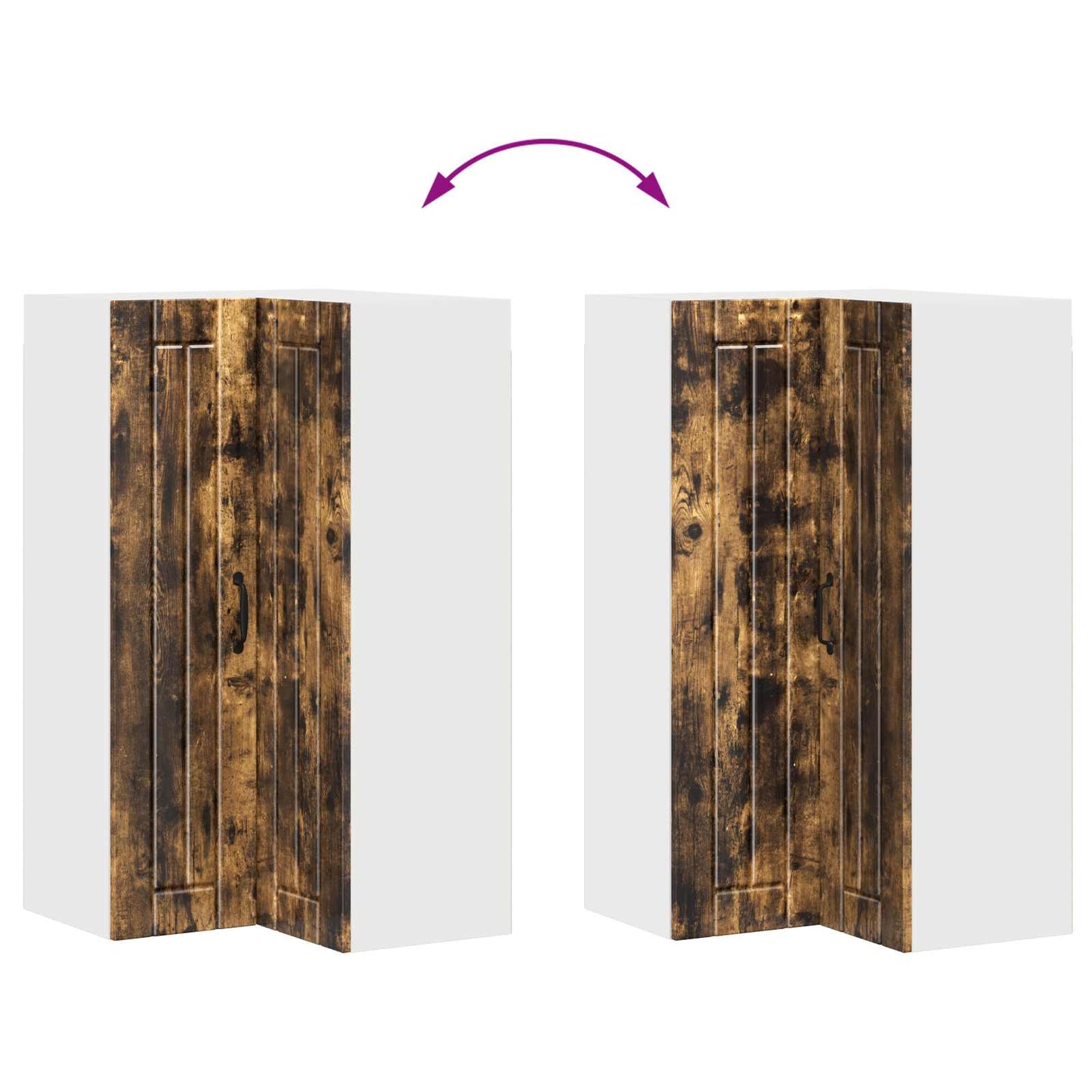 vidaXL Wall Corner Cabinet LUCCA Smoked Oak 57 x 57 x 100 cm