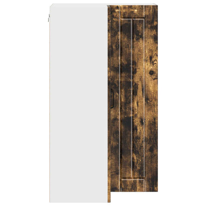 vidaXL Wall Corner Cabinet LUCCA Smoked Oak 57 x 57 x 100 cm