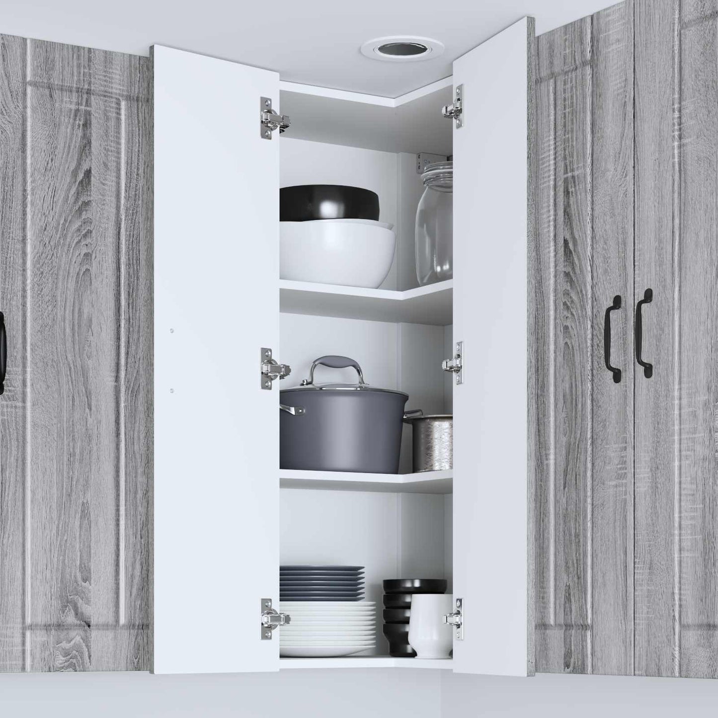 vidaXL Wall Corner Cabinet LUCCA Grey Sonoma 57 x 57 x 100 cm