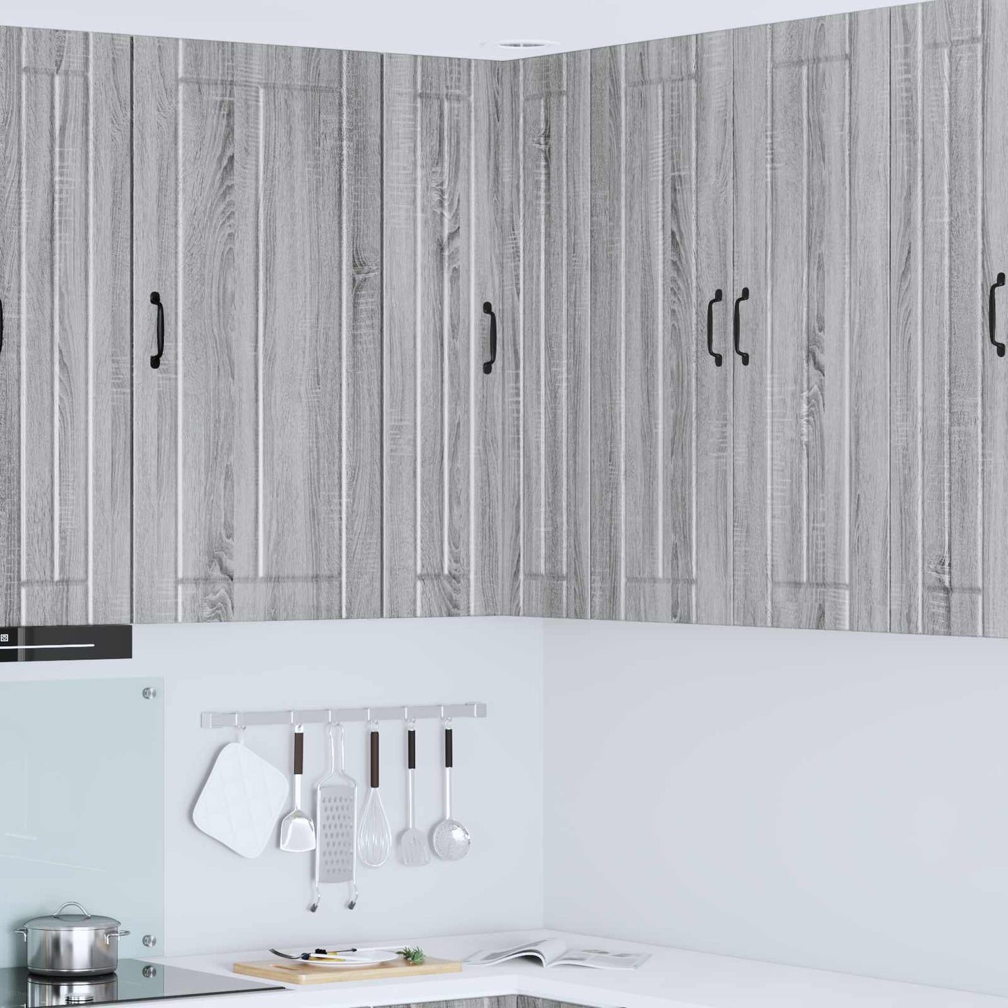 vidaXL Wall Corner Cabinet LUCCA Grey Sonoma 57 x 57 x 100 cm