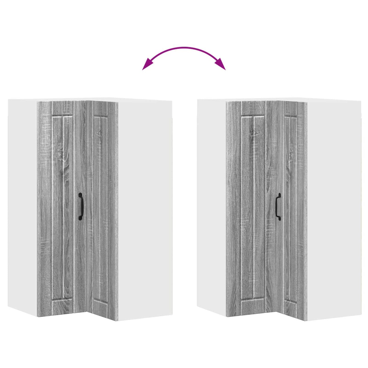 vidaXL Wall Corner Cabinet LUCCA Grey Sonoma 57 x 57 x 100 cm