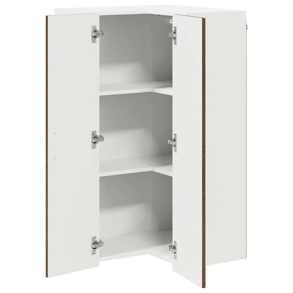 vidaXL Wall Corner Cabinet LUCCA Brown Oak 57 x 57 x 100 cm