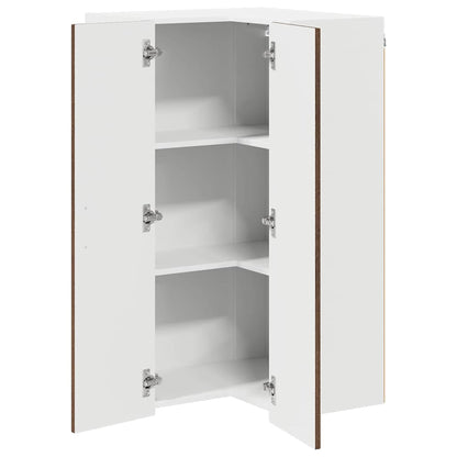 vidaXL Wall Corner Cabinet LUCCA Brown Oak 57 x 57 x 100 cm