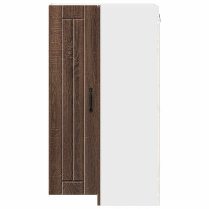vidaXL Wall Corner Cabinet LUCCA Brown Oak 57 x 57 x 100 cm