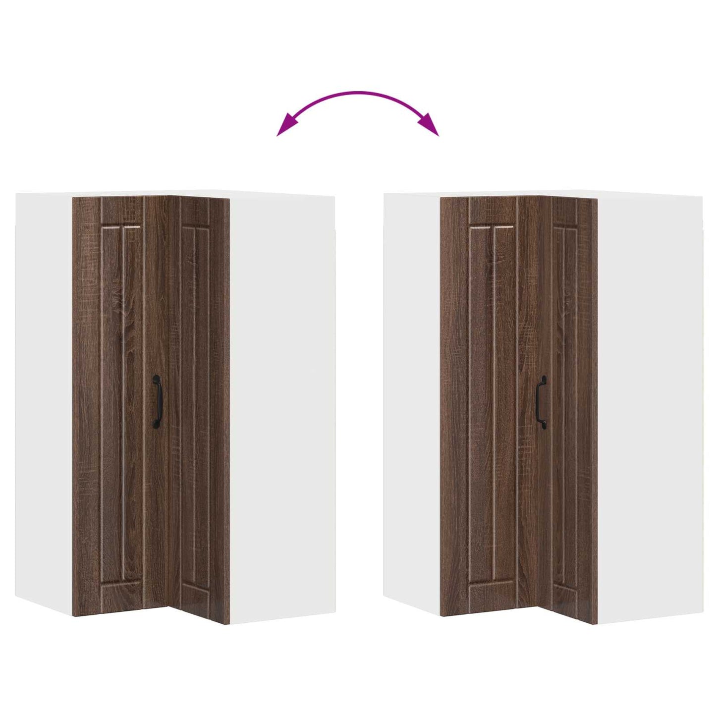 vidaXL Wall Corner Cabinet LUCCA Brown Oak 57 x 57 x 100 cm
