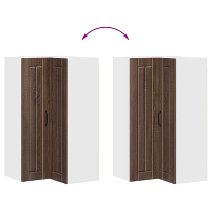 vidaXL Wall Corner Cabinet LUCCA Brown Oak 57 x 57 x 100 cm
