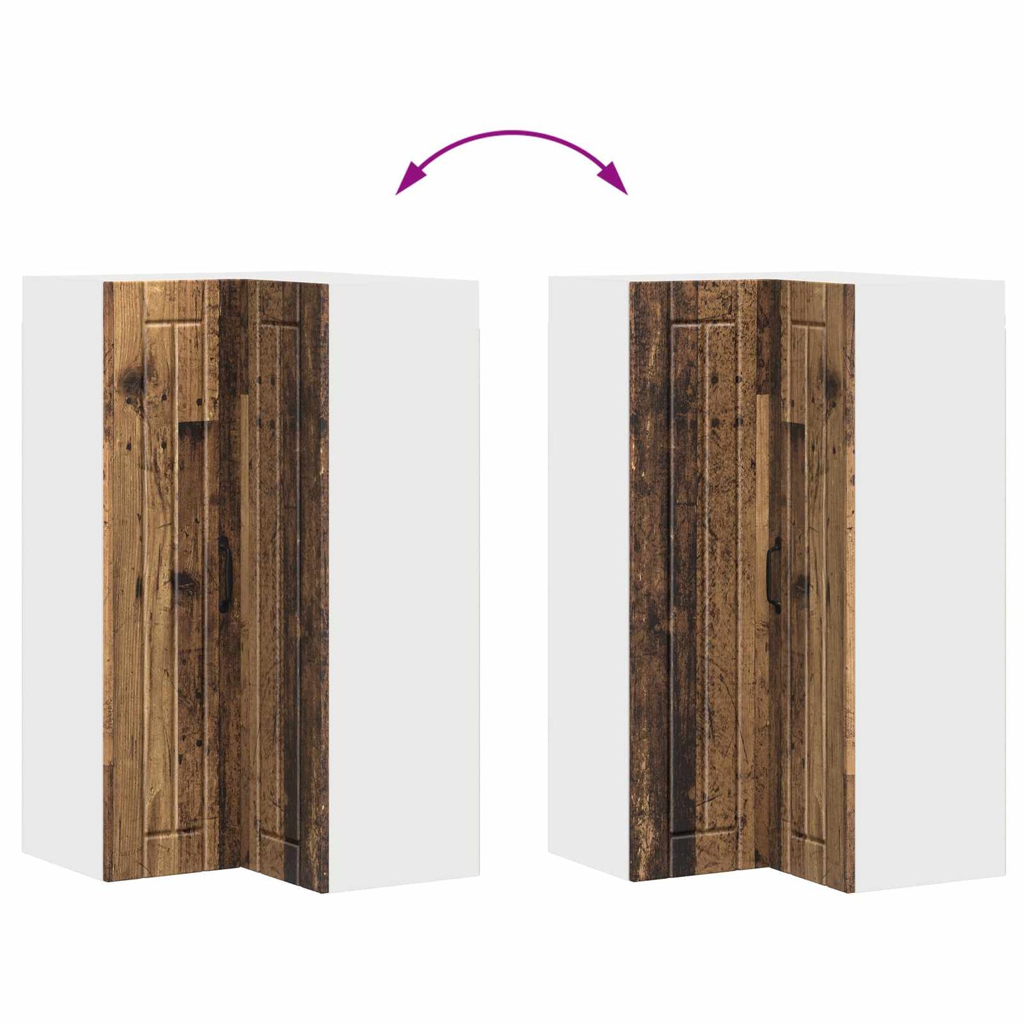 vidaXL Wall Corner Cabinet LUCCA Old Wood 57 x 57 x 100 cm