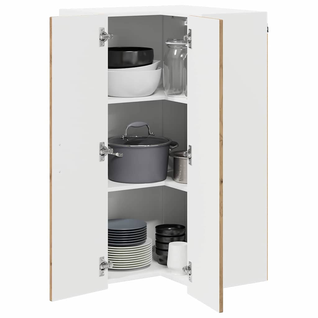 vidaXL Wall Corner Cabinet LUCCA Artisan Oak 57 x 57 x 100 cm