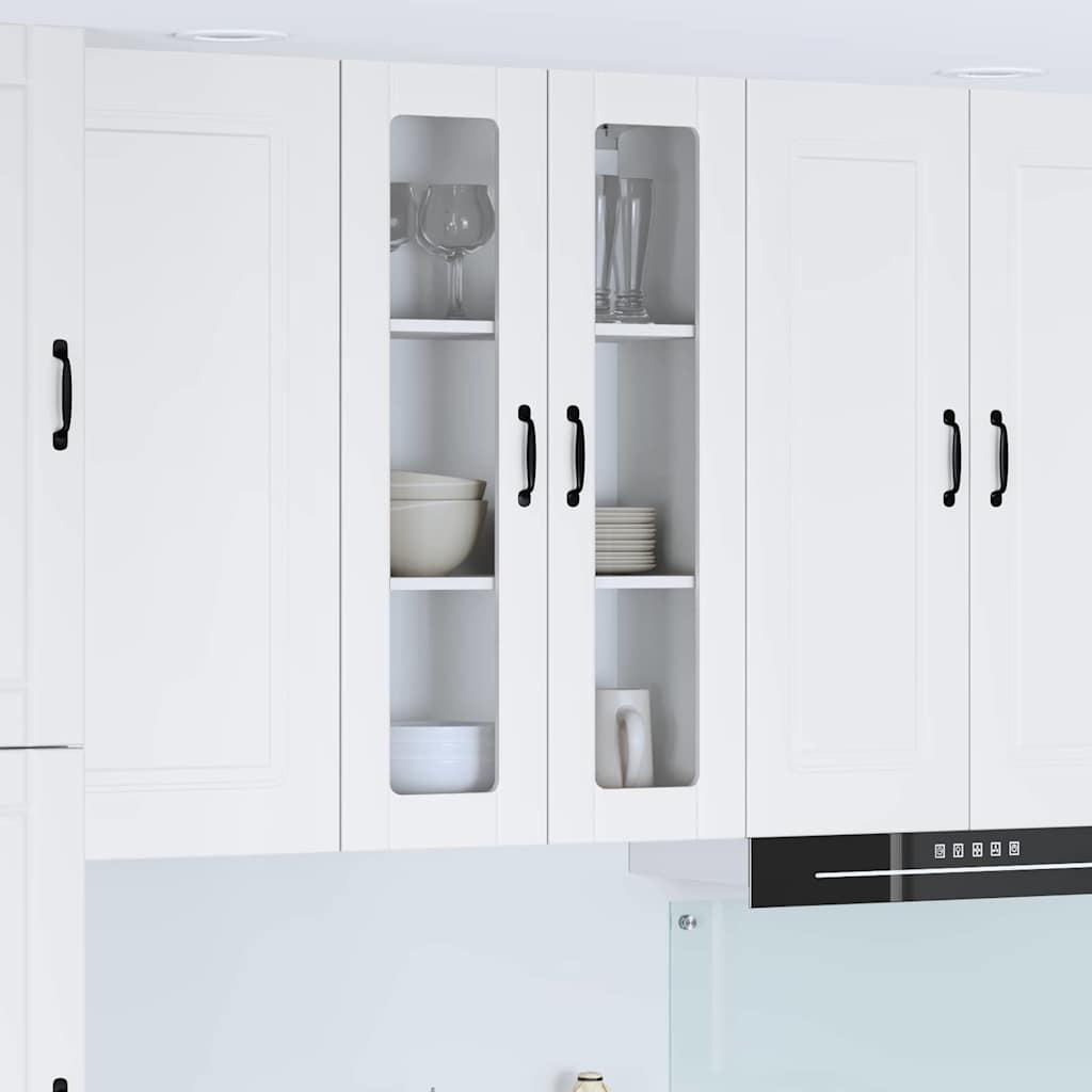 vidaXL Wall Glass Cabinet LUCCA White 60 x 31 x 100 cm Engineered Wood