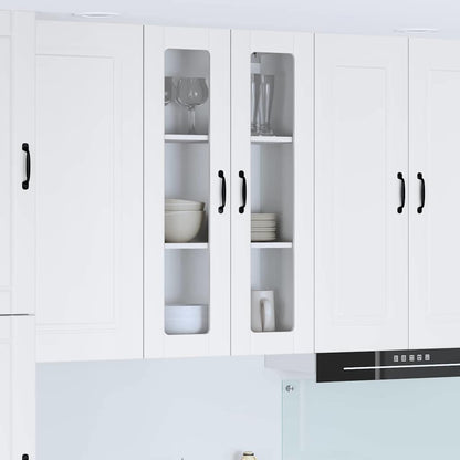 vidaXL Wall Glass Cabinet LUCCA White 60 x 31 x 100 cm Engineered Wood