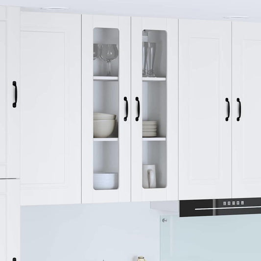 vidaXL Wall Glass Cabinet LUCCA White 60 x 31 x 100 cm Engineered Wood