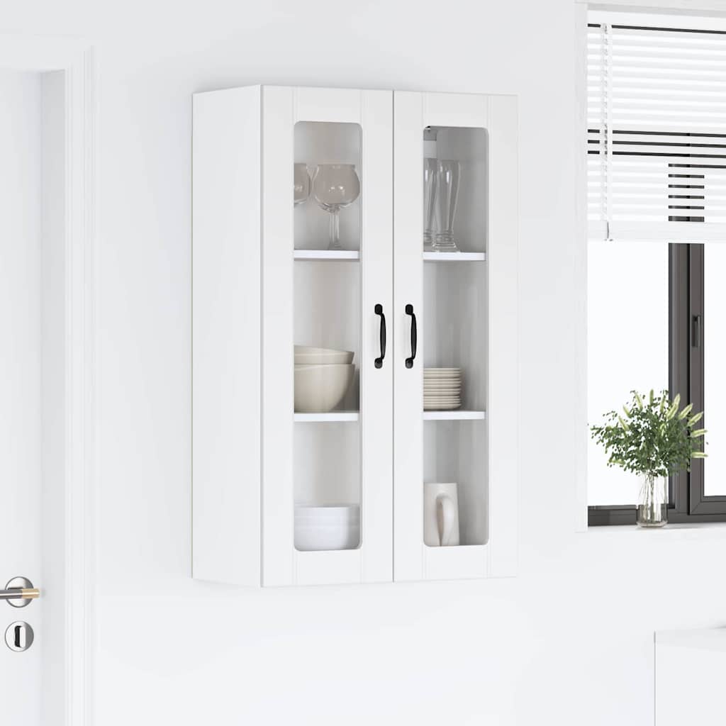 vidaXL Wall Glass Cabinet LUCCA White 60 x 31 x 100 cm Engineered Wood