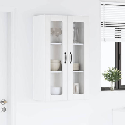 vidaXL Wall Glass Cabinet LUCCA White 60 x 31 x 100 cm Engineered Wood