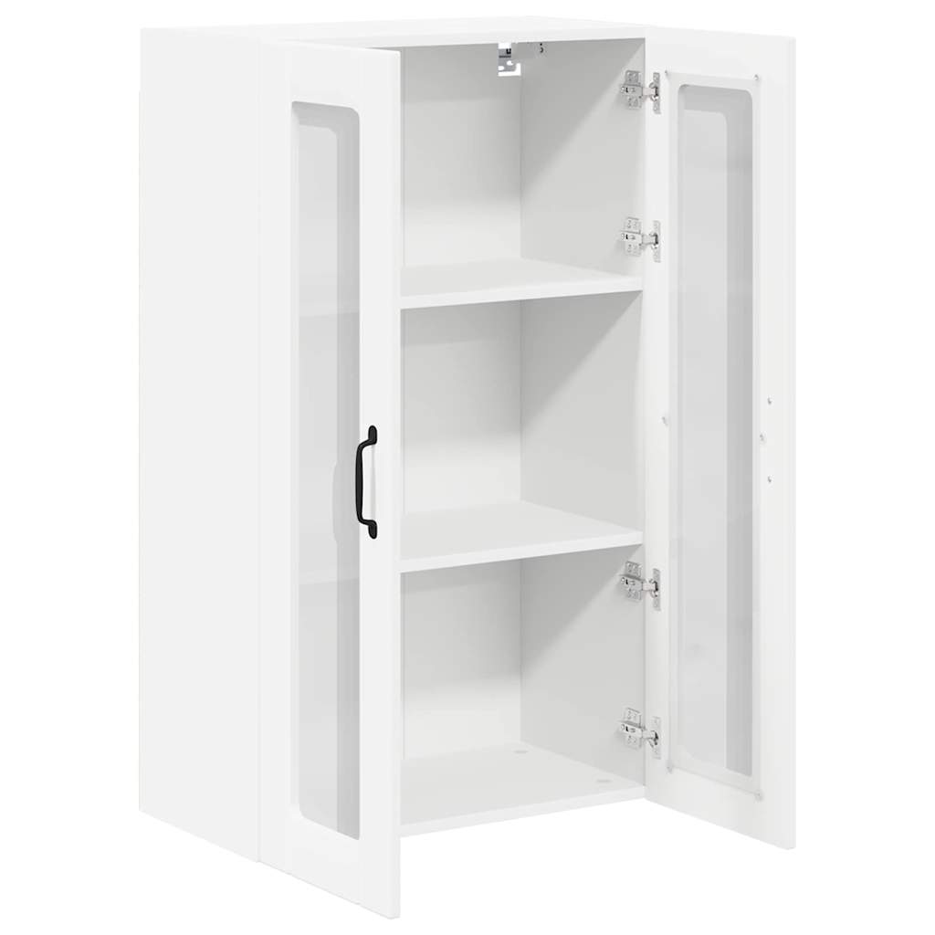vidaXL Wall Glass Cabinet LUCCA White 60 x 31 x 100 cm Engineered Wood