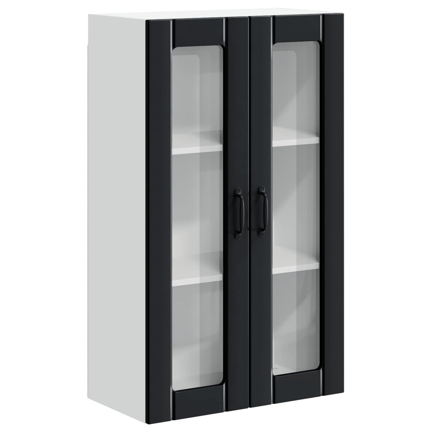 vidaXL Wall Glass Cabinet LUCCA Black 60 x 31 x 100 cm Engineered Wood