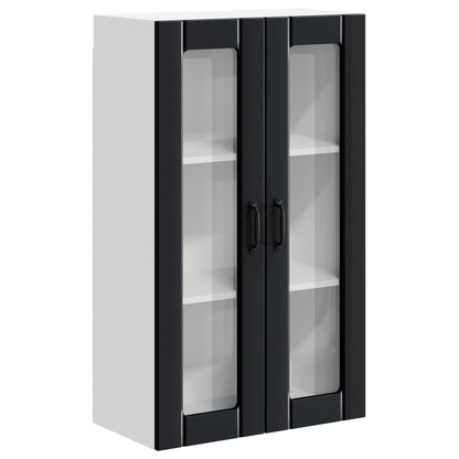 vidaXL Wall Glass Cabinet LUCCA Black 60 x 31 x 100 cm Engineered Wood