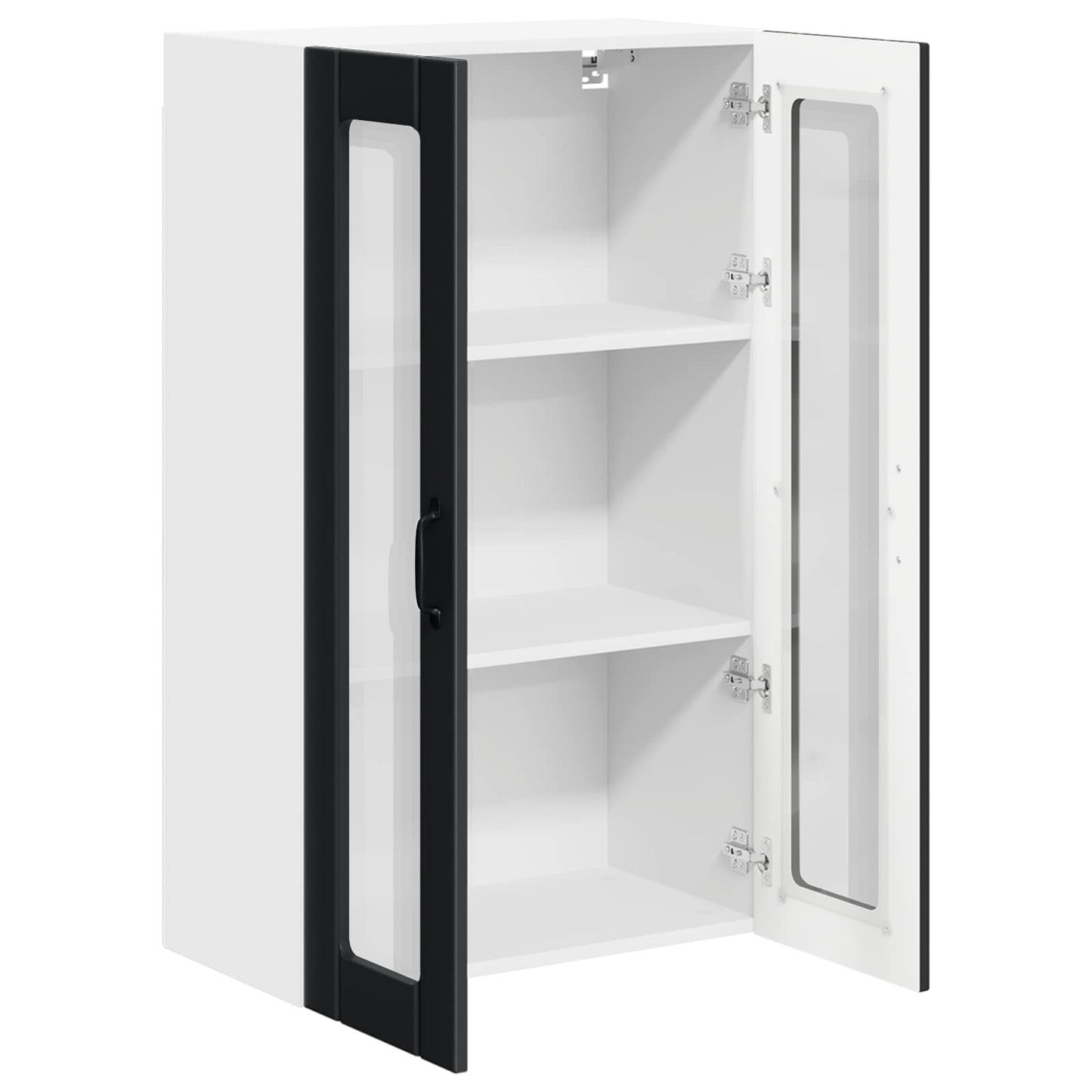 vidaXL Wall Glass Cabinet LUCCA Black 60 x 31 x 100 cm Engineered Wood