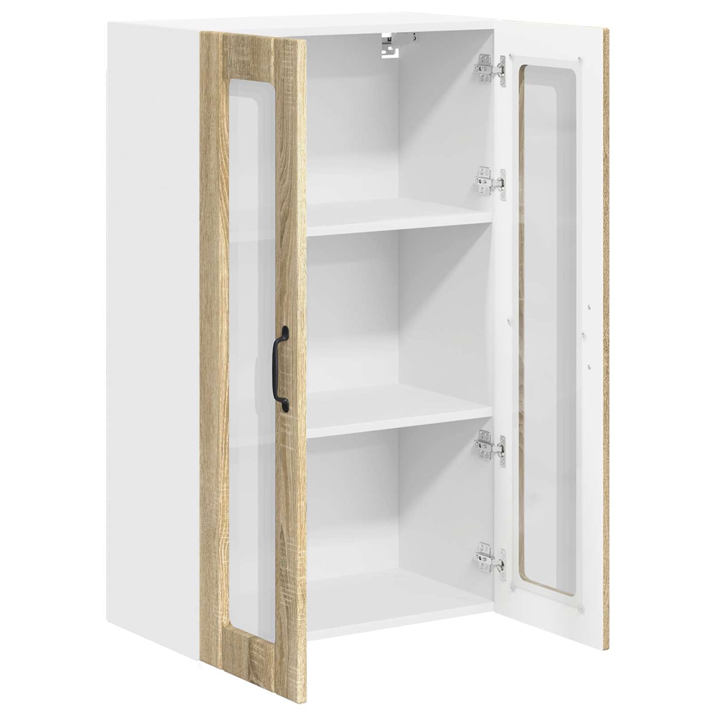 vidaXL Wall Glass Cabinet LUCCA Sonoma Oak 60 x 31 x 100 cm