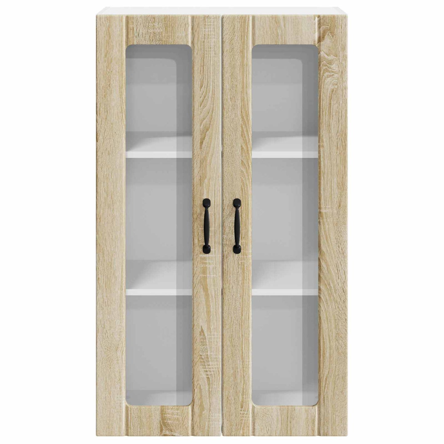 vidaXL Wall Glass Cabinet LUCCA Sonoma Oak 60 x 31 x 100 cm