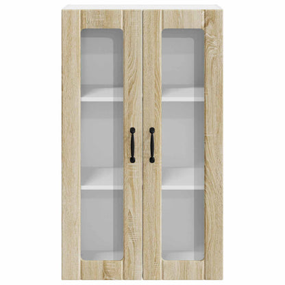 vidaXL Wall Glass Cabinet LUCCA Sonoma Oak 60 x 31 x 100 cm