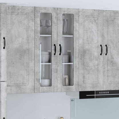vidaXL Wall Glass Cabinet LUCCA Concrete Grey 60 x 31 x 100 cm