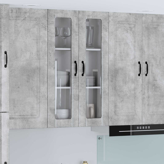 vidaXL Wall Glass Cabinet LUCCA Concrete Grey 60 x 31 x 100 cm