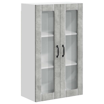 vidaXL Wall Glass Cabinet LUCCA Concrete Grey 60 x 31 x 100 cm
