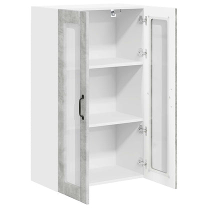 vidaXL Wall Glass Cabinet LUCCA Concrete Grey 60 x 31 x 100 cm