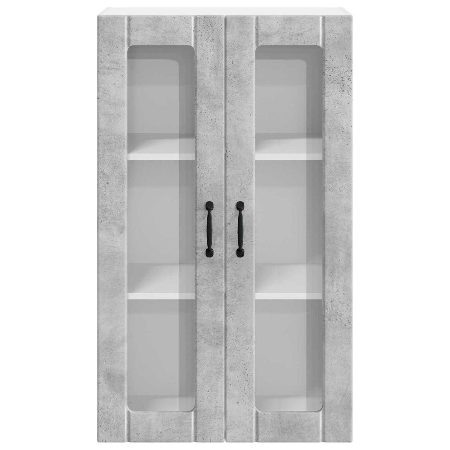 vidaXL Wall Glass Cabinet LUCCA Concrete Grey 60 x 31 x 100 cm