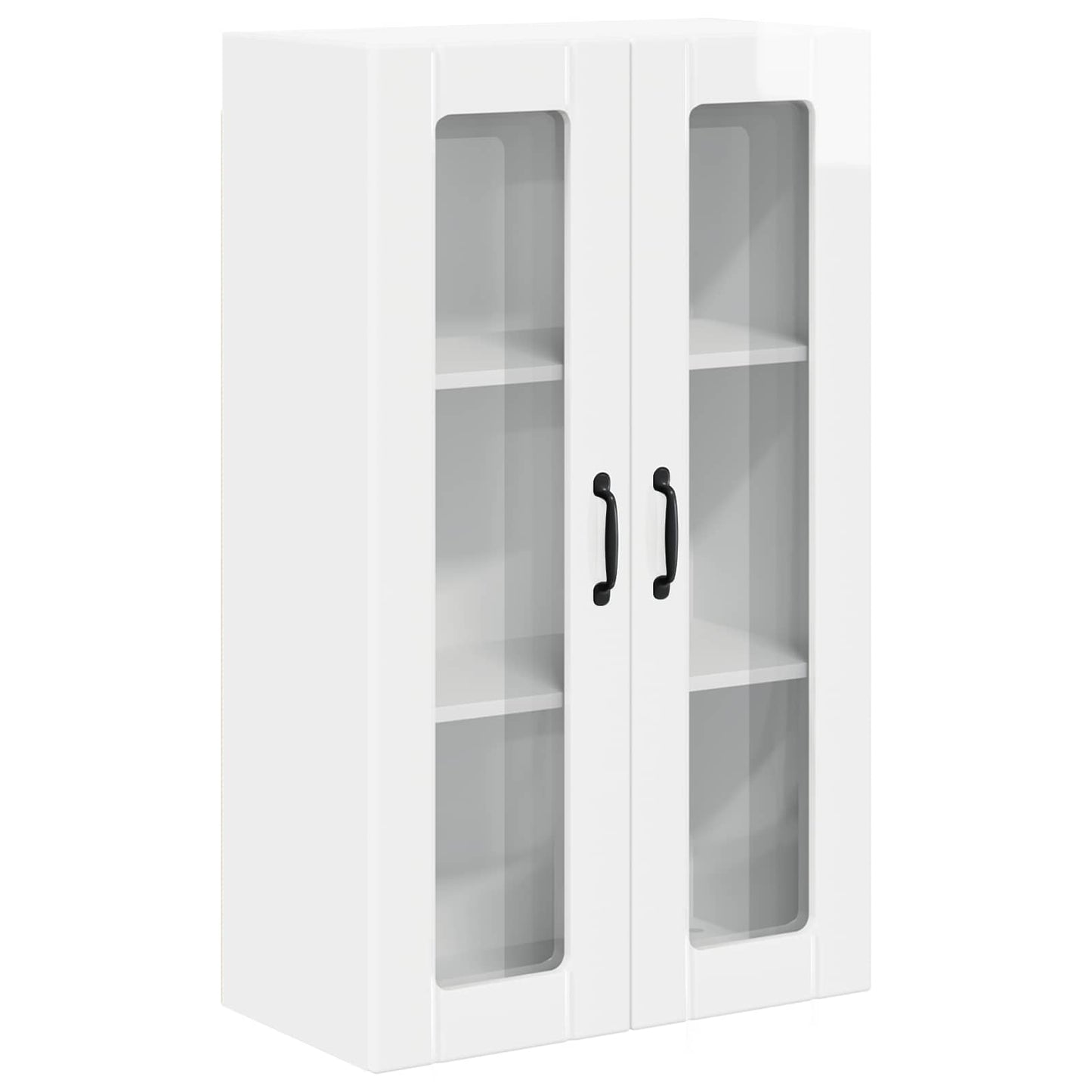 vidaXL Wall Glass Cabinet LUCCA High Gloss White 60 x 31 x 100 cm