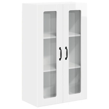 vidaXL Wall Glass Cabinet LUCCA High Gloss White 60 x 31 x 100 cm