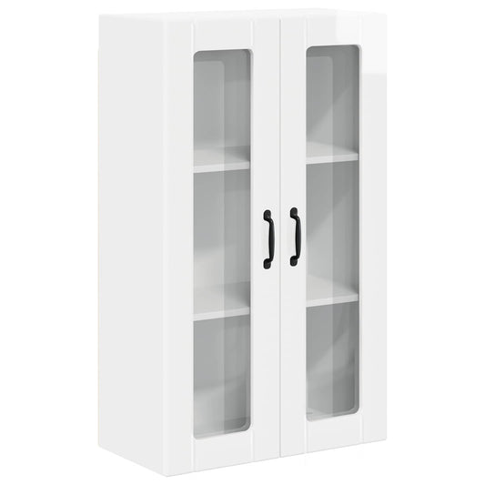 vidaXL Wall Glass Cabinet LUCCA High Gloss White 60 x 31 x 100 cm