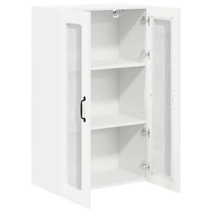 vidaXL Wall Glass Cabinet LUCCA High Gloss White 60 x 31 x 100 cm