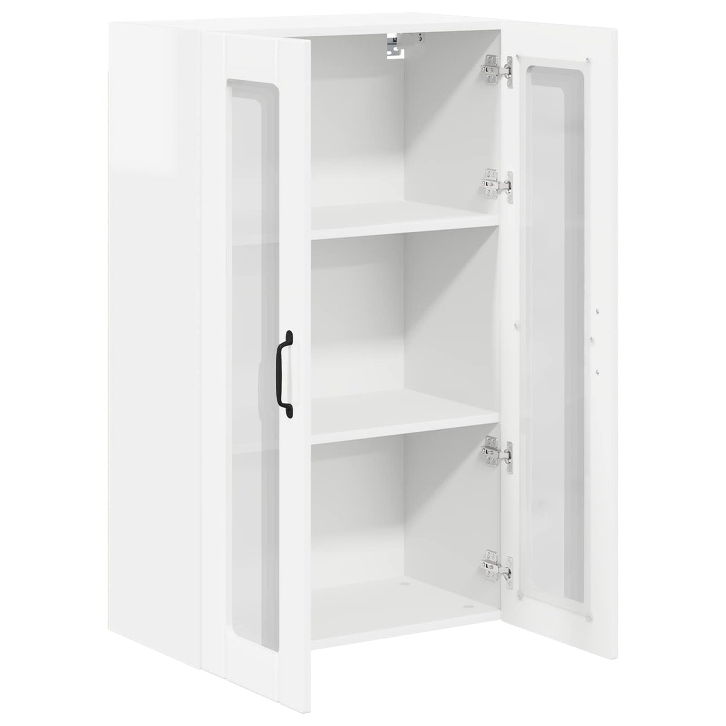 vidaXL Wall Glass Cabinet LUCCA High Gloss White 60 x 31 x 100 cm