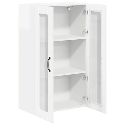 vidaXL Wall Glass Cabinet LUCCA High Gloss White 60 x 31 x 100 cm