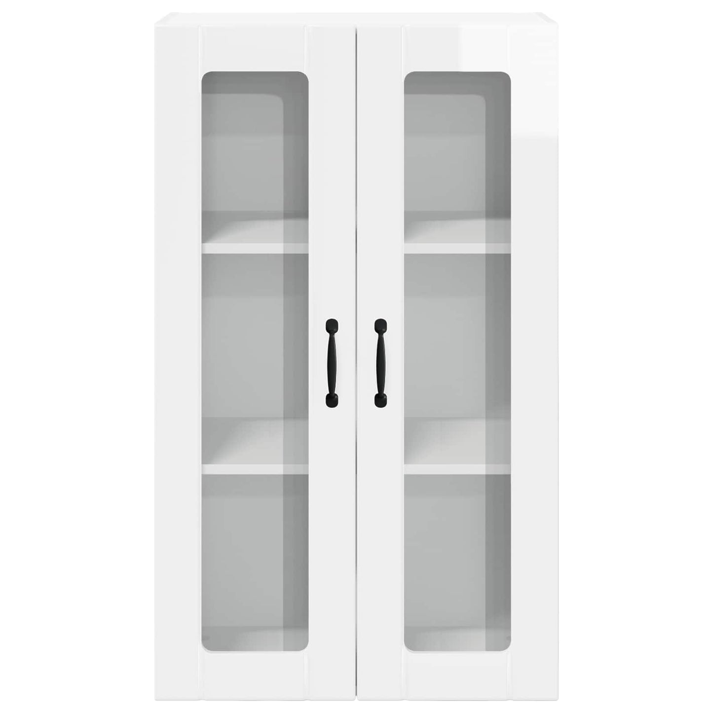 vidaXL Wall Glass Cabinet LUCCA High Gloss White 60 x 31 x 100 cm