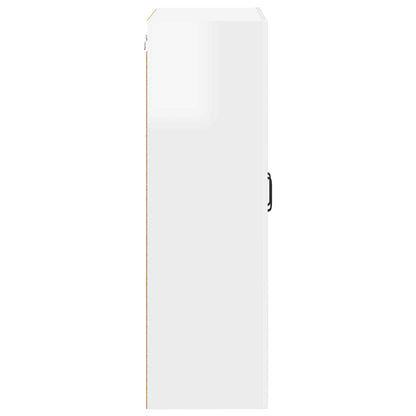 vidaXL Wall Glass Cabinet LUCCA High Gloss White 60 x 31 x 100 cm