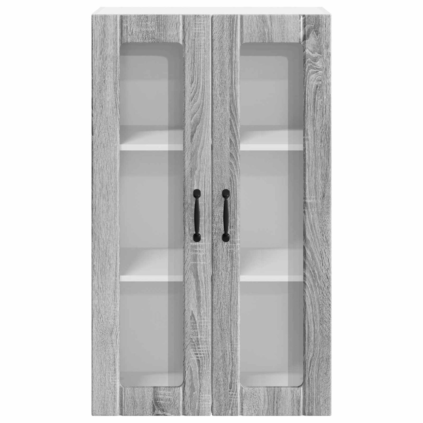 vidaXL Wall Glass Cabinet LUCCA Grey Sonoma 60 x 31 x 100 cm