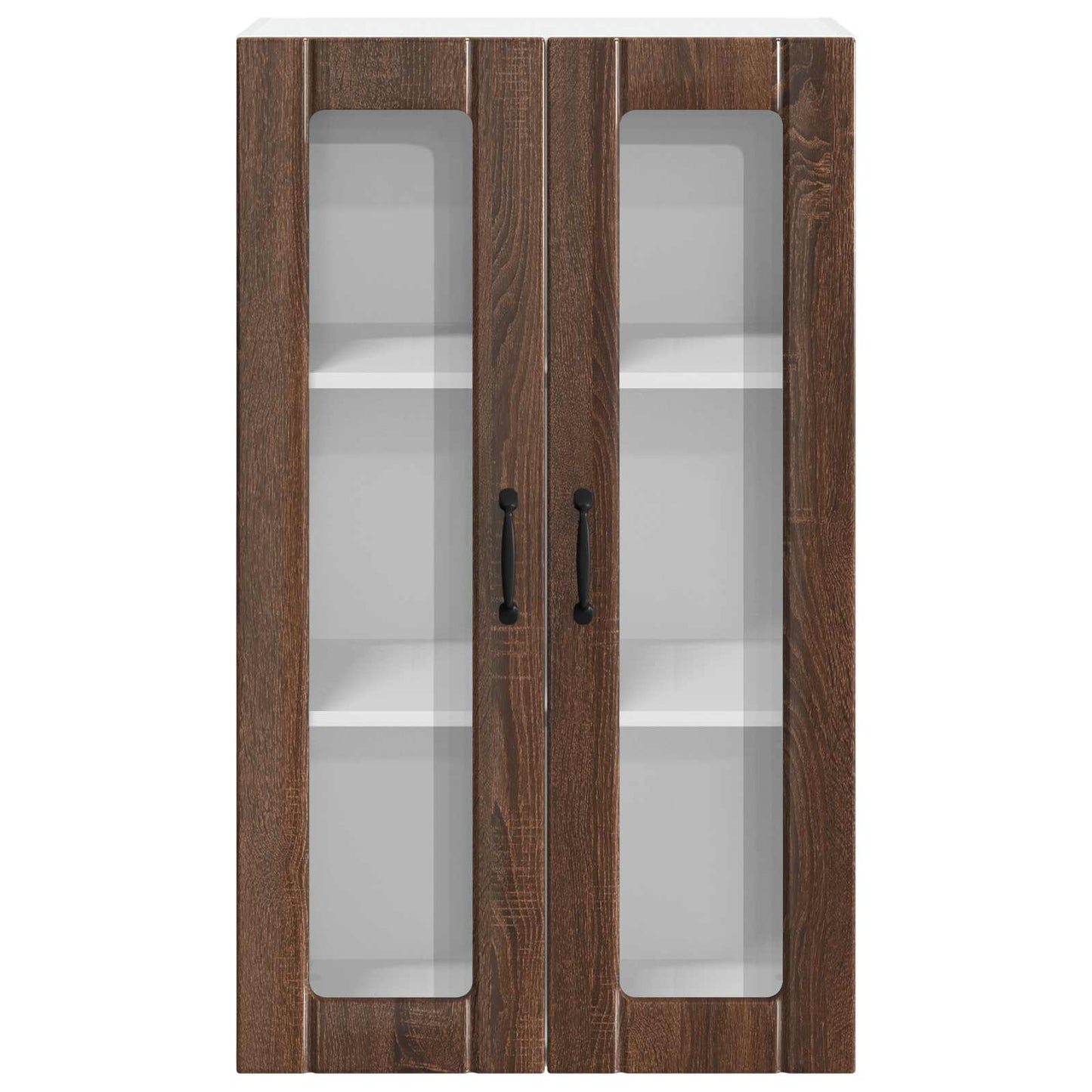 vidaXL Wall Glass Cabinet LUCCA Brown Oak 60 x 31 x 100 cm