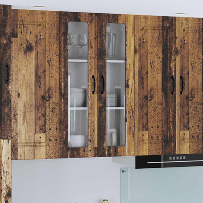 vidaXL Wall Glass Cabinet LUCCA Old Wood 60 x 31 x 100 cm