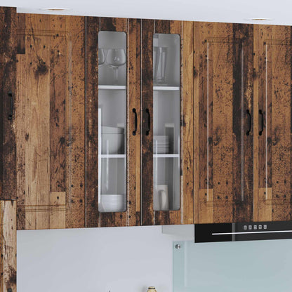 vidaXL Wall Glass Cabinet LUCCA Old Wood 60 x 31 x 100 cm