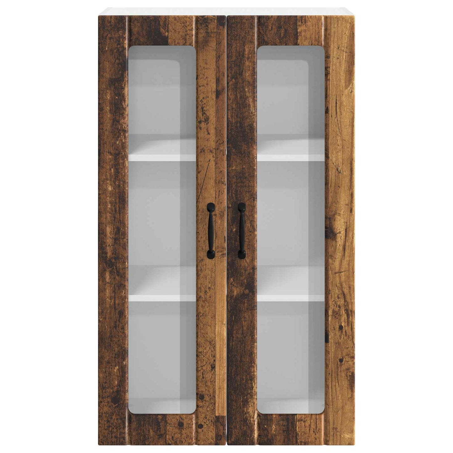 vidaXL Wall Glass Cabinet LUCCA Old Wood 60 x 31 x 100 cm